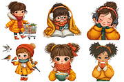 Daily Routine Winter Girl Clipart, an Illustration by Craft Nest (Thumbnail 6 of 9)