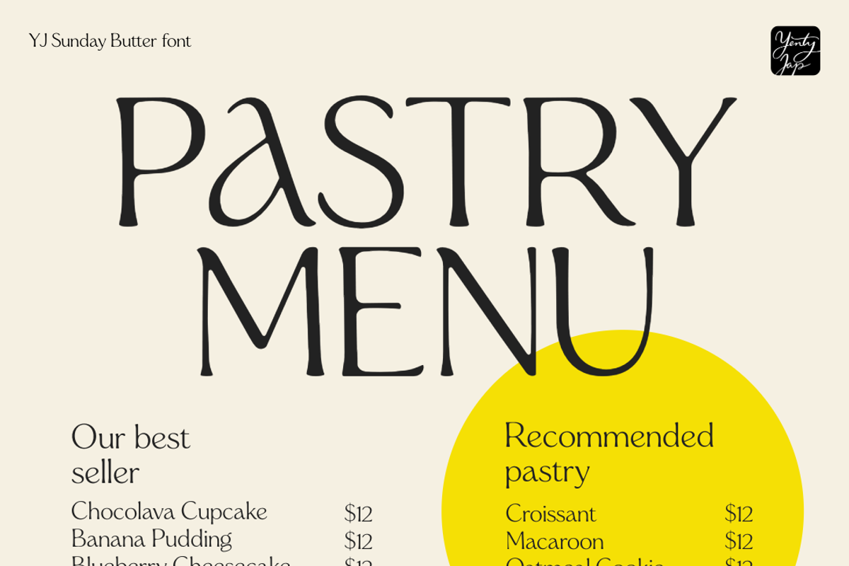 YJ Sunday Butter, a Script Font by YENTY JAP CO (Photo 4 of 13)