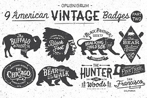 American Vintage Badges Part.2, a Branding & Logo Template by Opus Nigrum