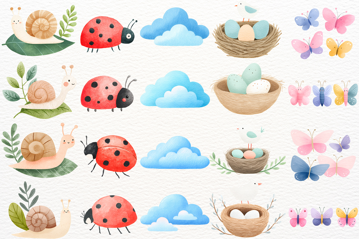Spring Woodland Animals Clipart PNG, an Animal Illustration by SugarCloudStudioArt (Photo 4 of 8)