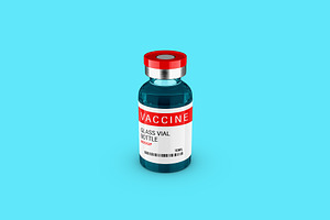 Vaccine Glass Vial Bottle Mockup