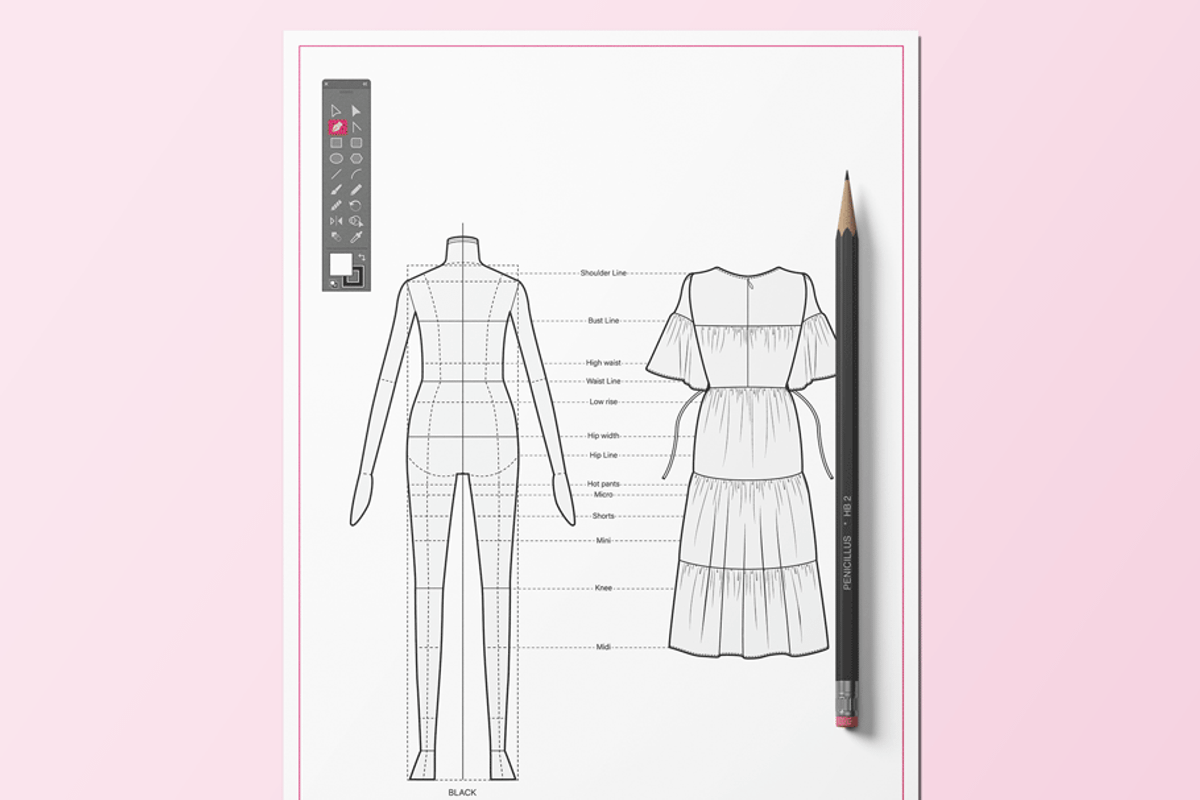 Body Template for Fashion Design A4, an Illustration by HYDNSTUDIO (Photo 5 of 9)