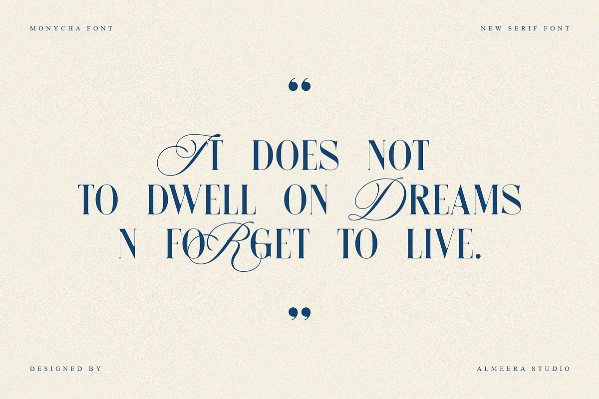 Monycha — Modern Serif Script, a Serif Font by Almeera Std (Photo 4 of 10)