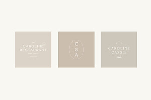 Caroline Minimal Logo Kit Ai,Eps,Psd