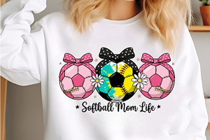 Softball Mom Life PNG, Coquette Mama, an Illustration by Designking