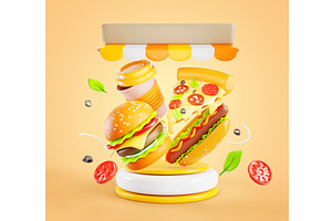 Fast Food Restaurant Poster With