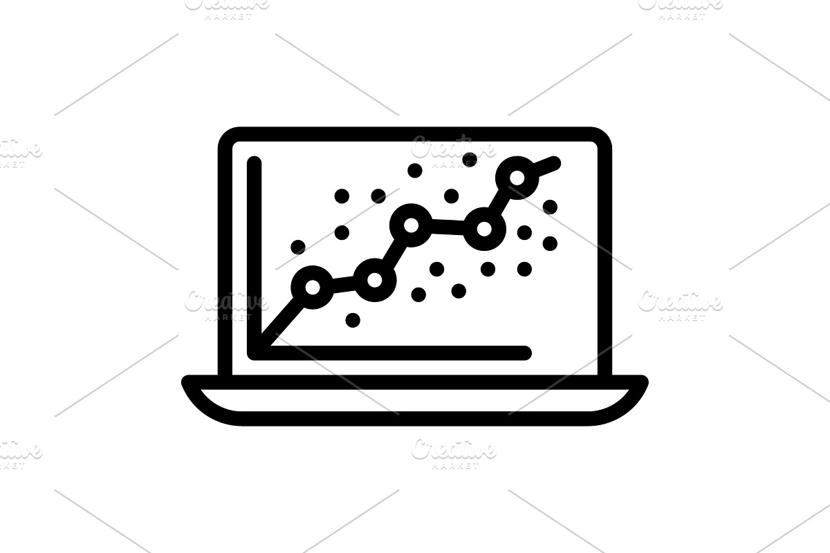 Correlation connection black icon, an Outline Icon by Creative priyanka