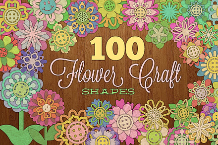 100 Flower Craft Shapes, a Shape Add-On by G7
