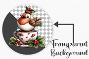 Whimsical Christmas Bird Clipart, an Illustration by Canvas Craft (Thumbnail 2 of 6)