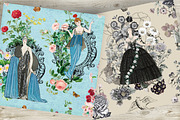 Ladies vintage, seamless pattern, a Pattern Graphic by NastiaDesignsPrints (Thumbnail 7 of 8)