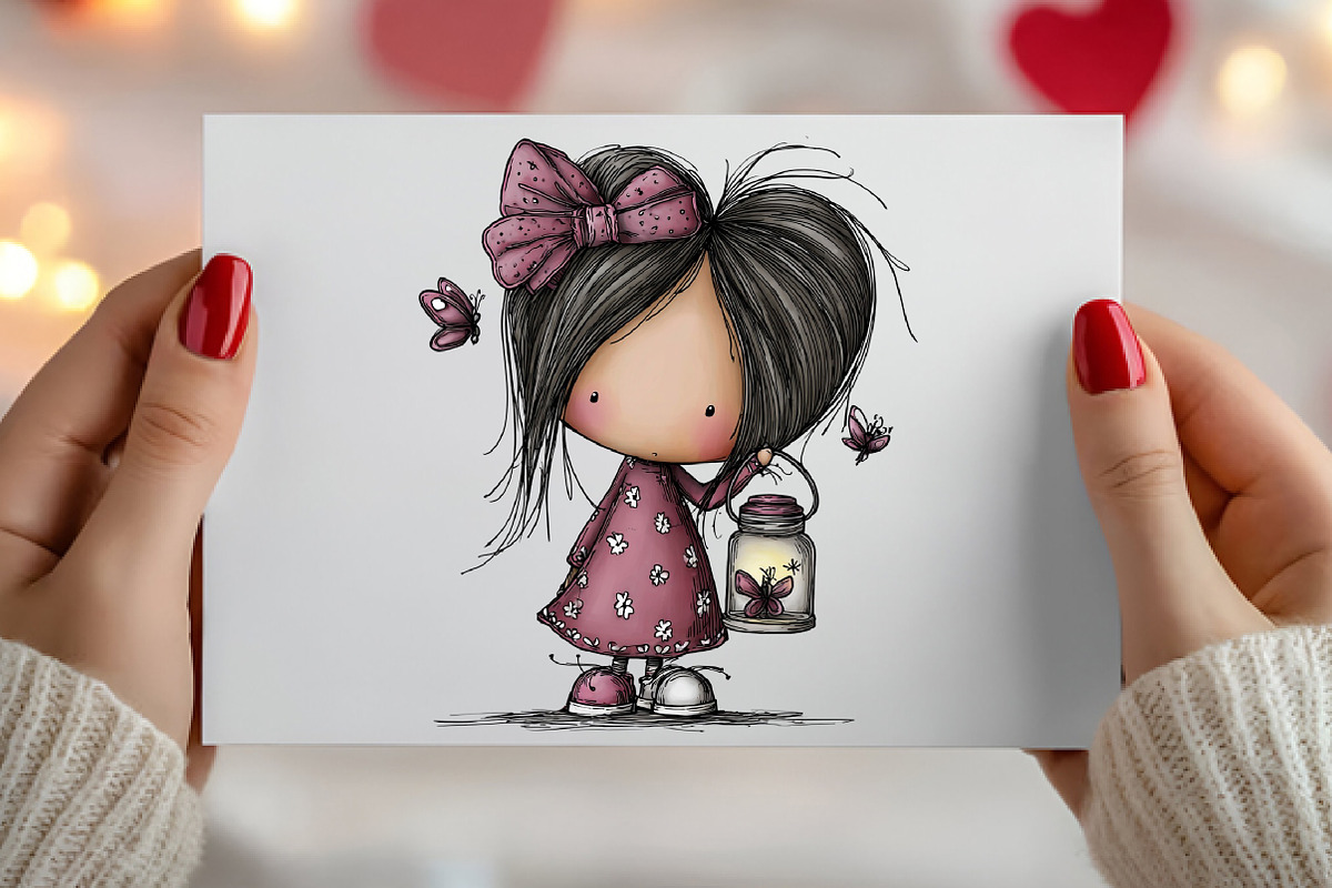 Whimsical Girl With Butterfly, an Illustration by Canvas Craft (Photo 5 of 6)