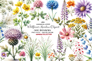 Wildflower Meadow Clipart Set, a Seasonal Illustration by CreationArt (Thumbnail 1 of 7)