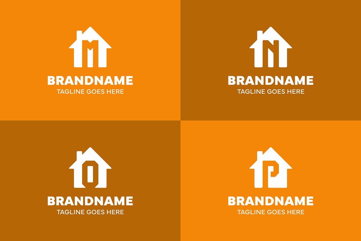 Letter M N O P Home Modern Logo Set, a Branding & Logo Template by Pray Art Design Studio (Photo 2 of 2)