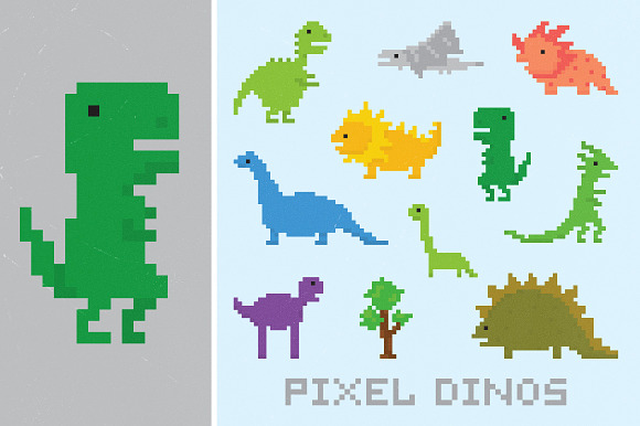 Pixel Dinos Set