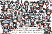 Christmas Nurse Girl Clipart, an Illustration by Sublimation Artist (Thumbnail 1 of 6)