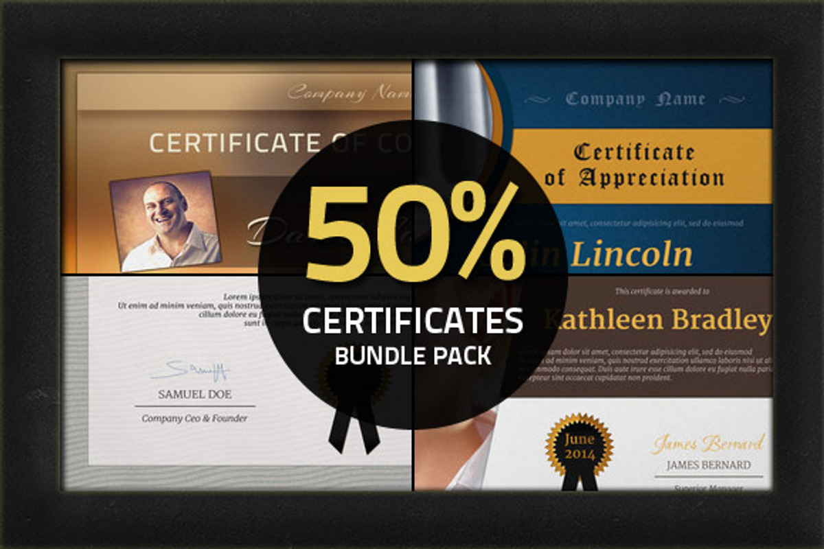 Certificates Bundle Pack, a Stationery Template by Visual Impact (Photo 1 of 5)