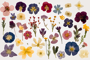 Pressed Flowers PNG Collection