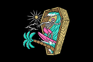 Surfing is a way to be free, a Person Illustration by gunaonedesign
