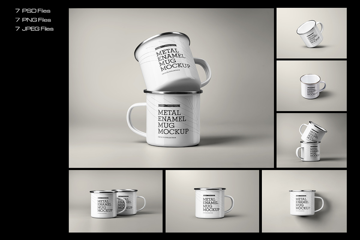 7 Mockups of Enamel Metal Mug, a Cups & Container Mockup by Grow Design Craft Studio (Photo 8 of 8)