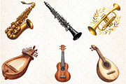 Musique Instrument Clipart-1, an Illustration by Libby Wishes (Thumbnail 3 of 6)