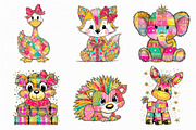 Funny Glitter Animal Clipart, an Illustration by Libby Wishes (Thumbnail 3 of 7)