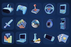 Game- Gaming Icons 3D Set