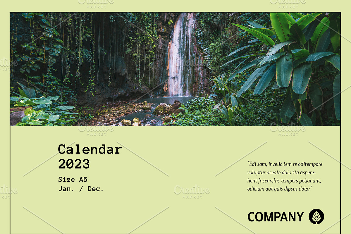 2023 Desk Calendar Layout, a Stationery Template by OneVectorStock (Photo 15 of 15)
