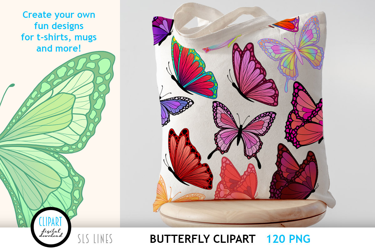 Colorful Butterfly Clipart Bundle, an Animal Illustration by SLS Lines (Photo 2 of 11)