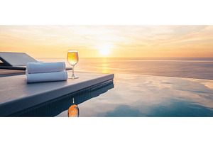 Minimalist Infinity Pool Overlooking, a Nature Photo by Rodica Ciorba
