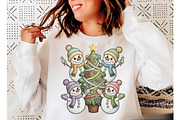 Snowmen Png, Faux Yarn Christmas Png, an Illustration by Designking (Thumbnail 5 of 6)
