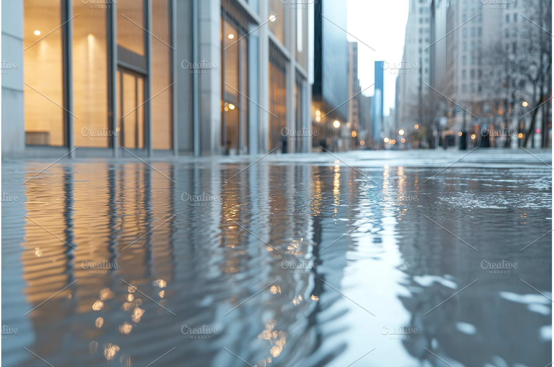 Urban Cityscape Reflections on Wet, an Architecture Photo by Lermont51