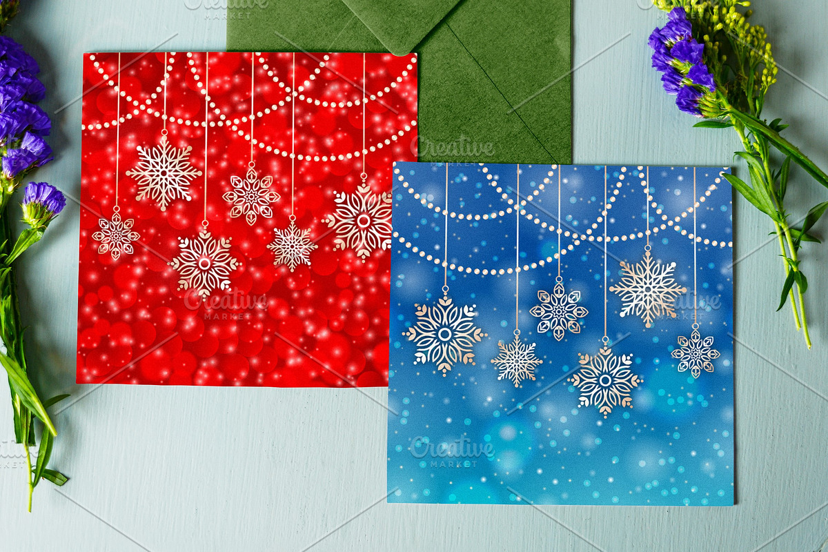 8 Snowflake christmas background, a Decorative Illustration by jelisua88 (Photo 6 of 7)