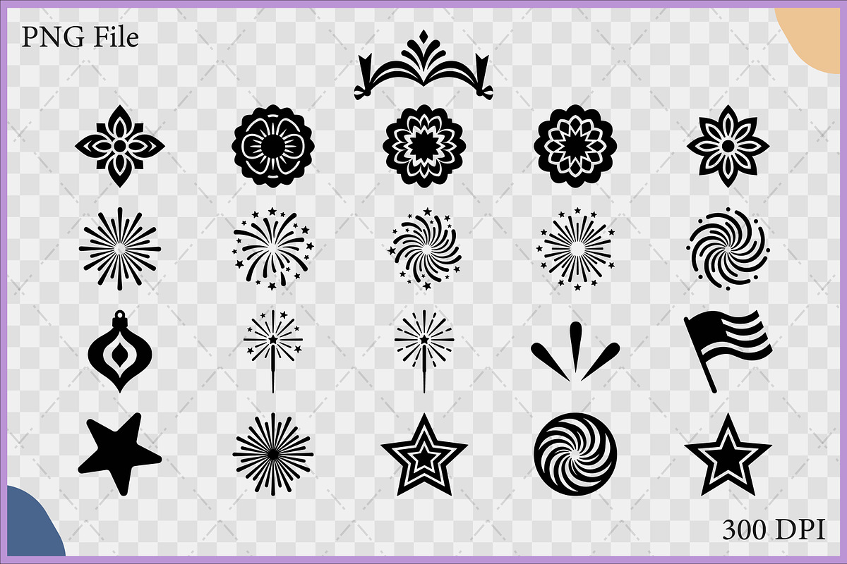 Patriotic Floral Element Clipart SVG, a Decorative Illustration by Gfx Expert Team (Photo 2 of 3)