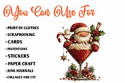 Christmas Cocktail Santa PNG, a Seasonal Illustration by CreationArt (Thumbnail 5 of 7)