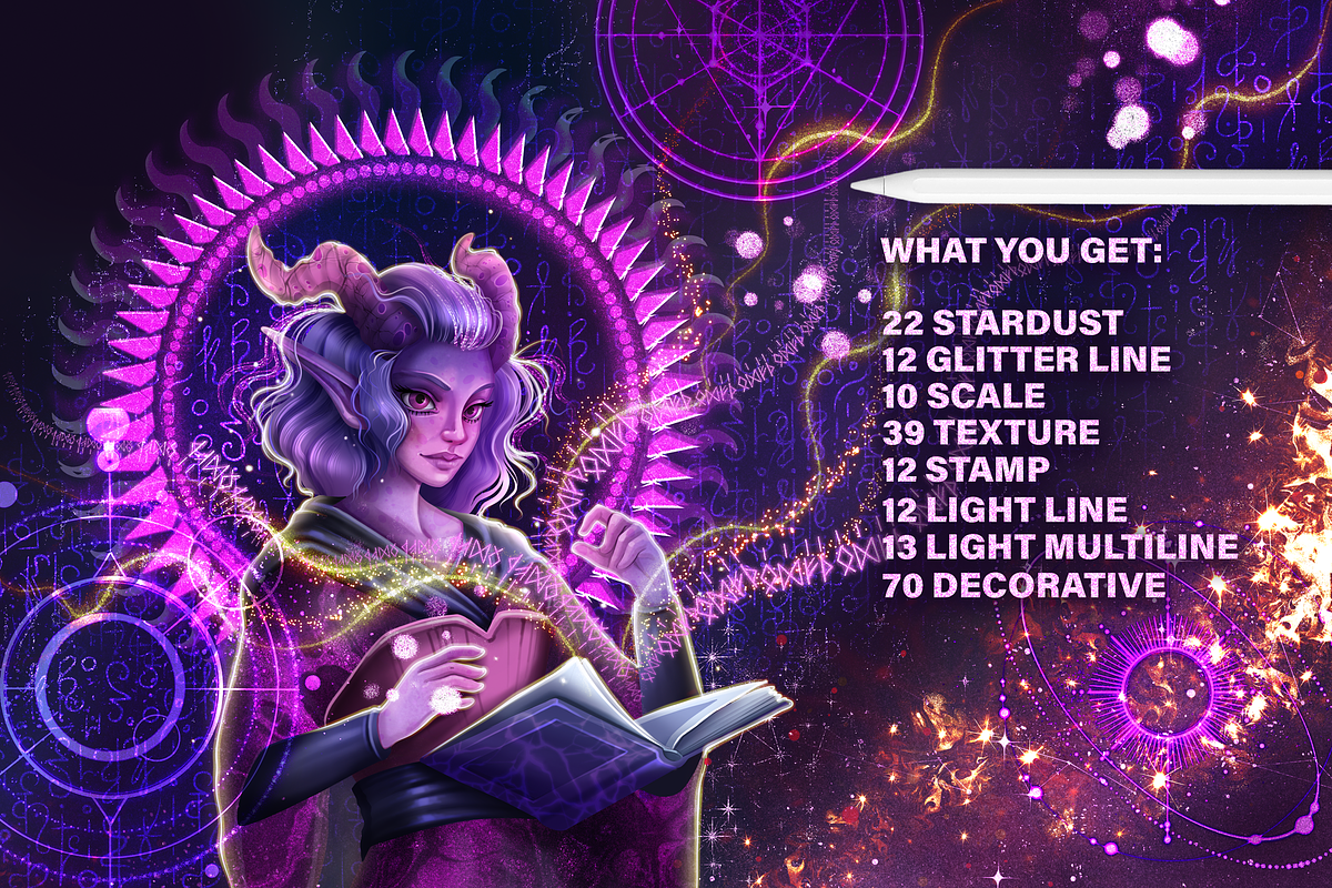 PROCREATE MAGIC SHINE & GLITTER, a Brush Add-On by AlexandraArt (Photo 3 of 14)