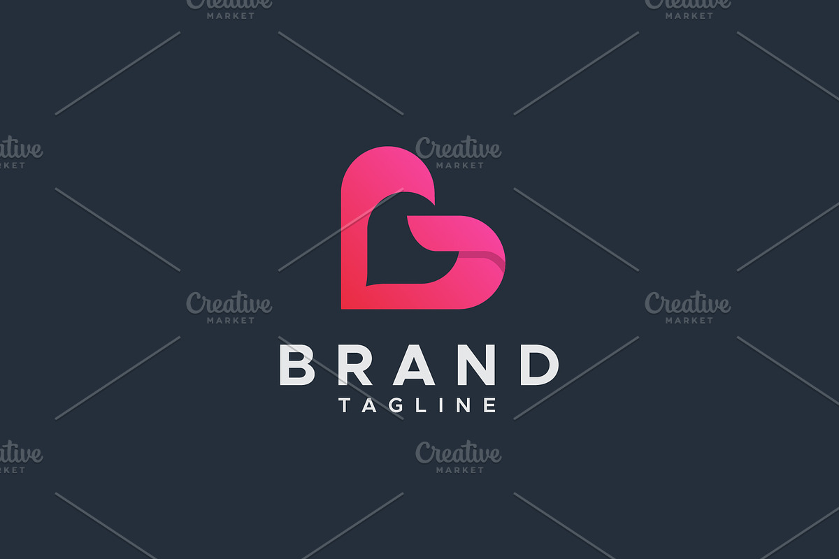 Letter G love logo design template, a Branding & Logo Template by Amadul11 (Photo 1 of 4)
