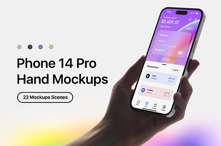 22 Phone 14 Pro In Hand Mockups, an iPhone Mockup by Asylab