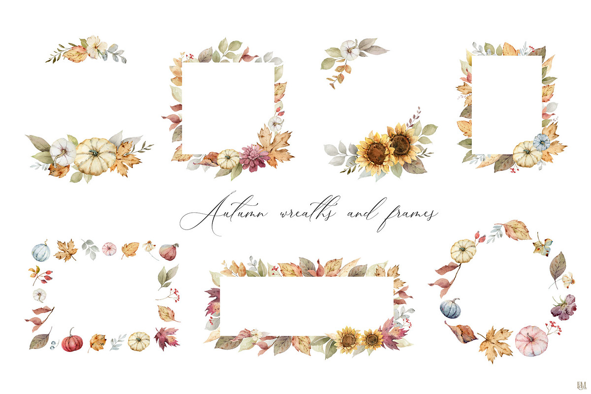 Autumn Time 2. Watercolor collection, a Decorative Illustration by Elena Medvedeva (Photo 2 of 14)