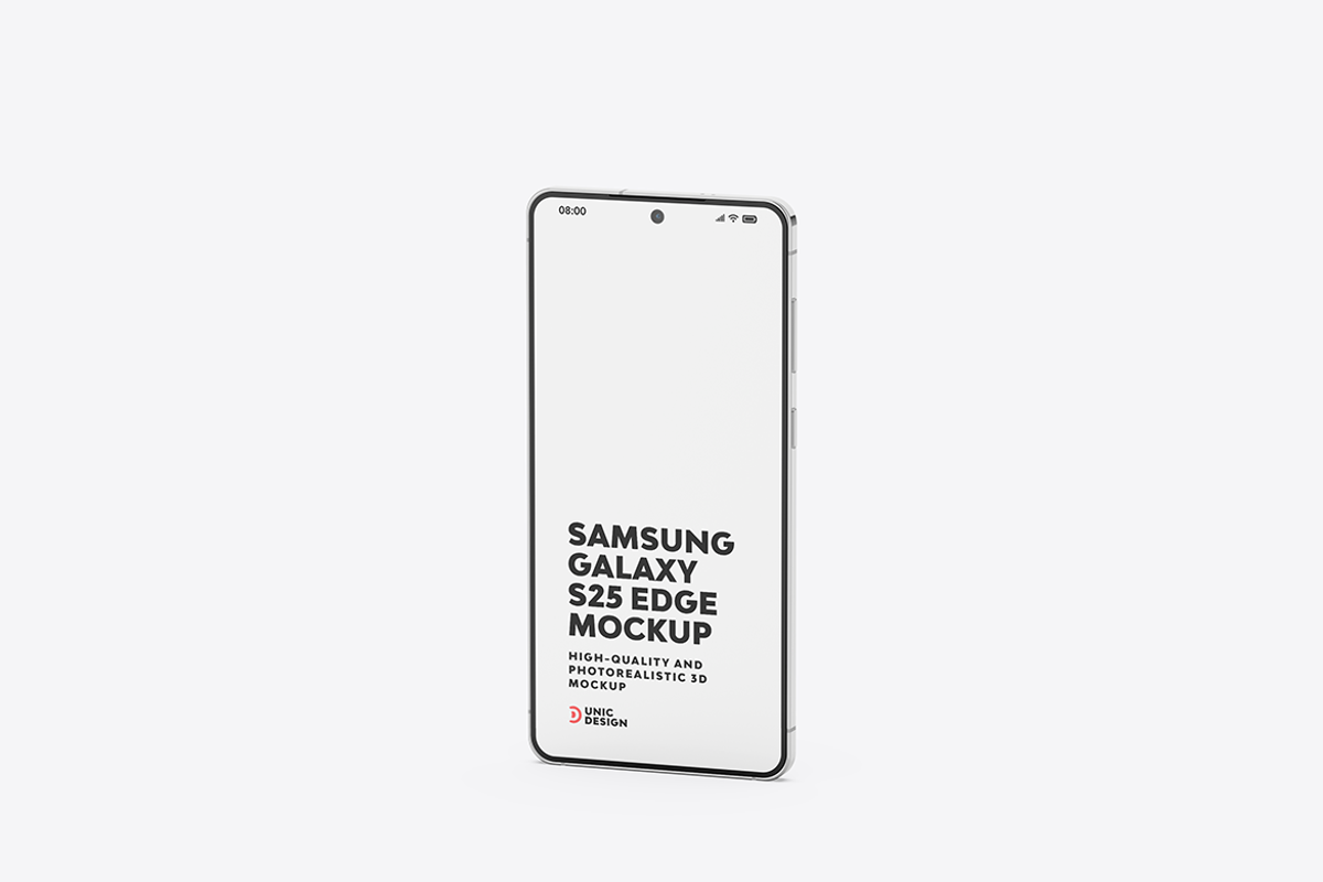 Samsung Galaxy S25 Edge Mockup, an Android Mockup by UnicDesign (Photo 5 of 13)