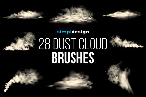 28 Dust Cloud Photoshop Brushes, a Brush Add-On by SimplDesign
