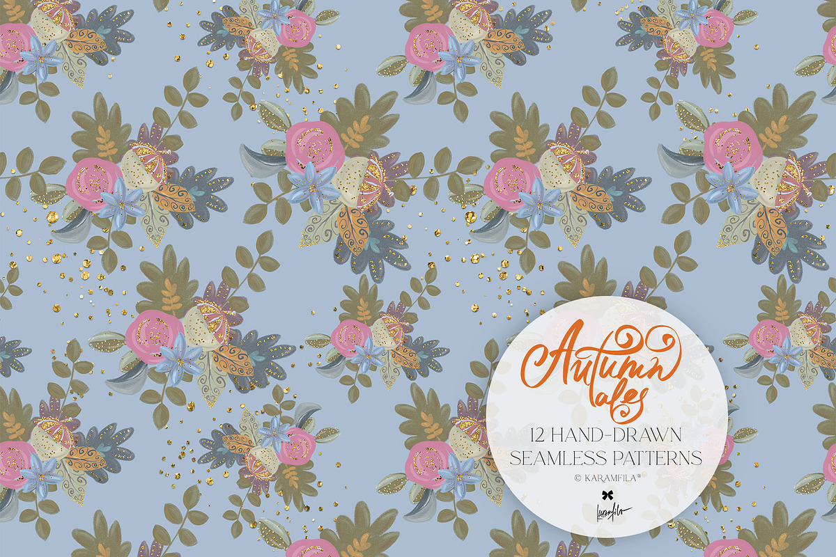 Fall Woodland Clipart & Patterns Kit, a Seasonal Illustration by KaramfilaS (Photo 25 of 25)