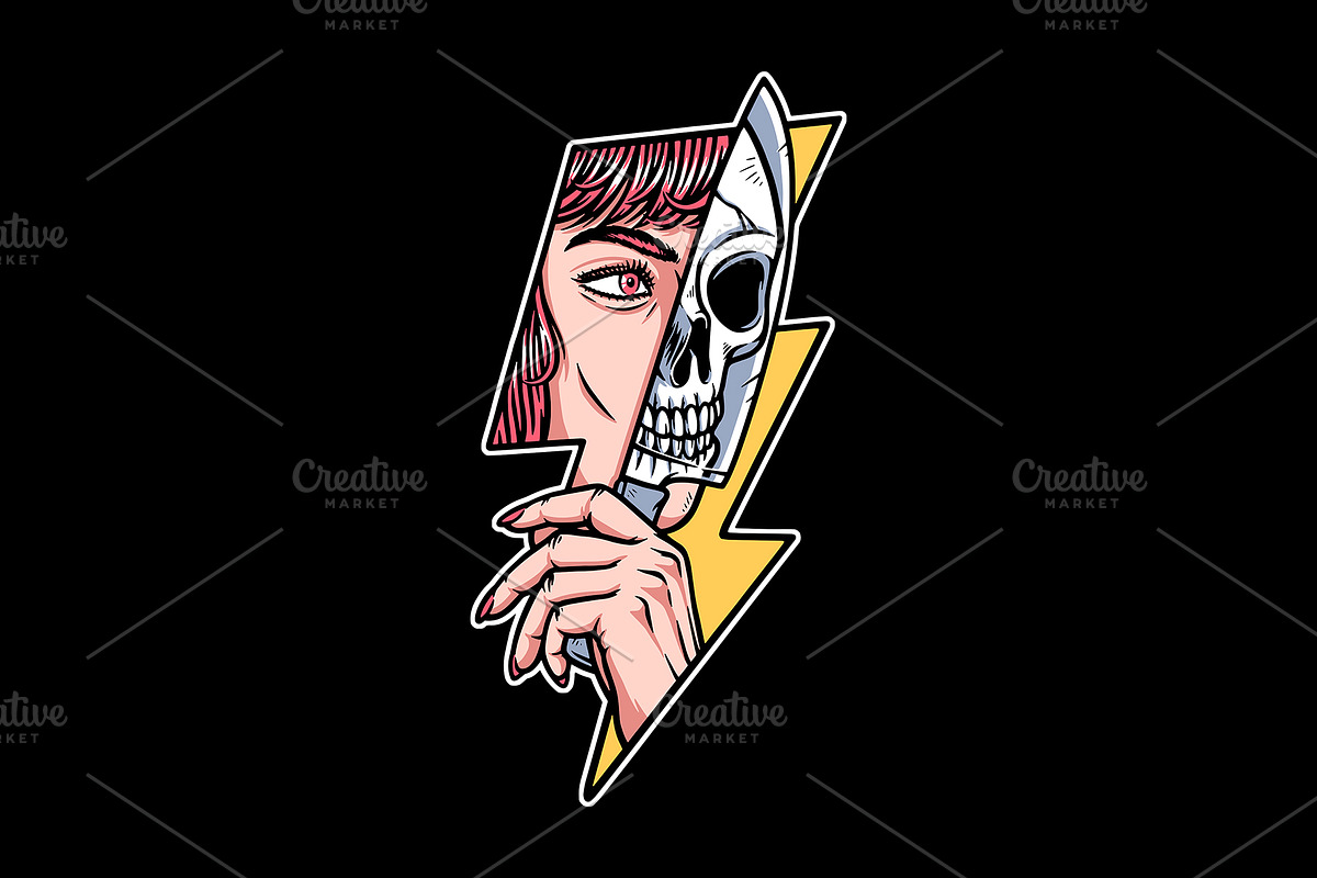 woman holding knife, an Illustration by gunaonedesign (Photo 1 of 4)