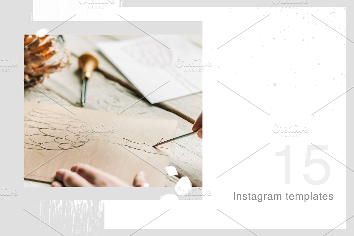 MINIMAL 15 instagram templates, a Social Media Template by Kristina Dubnovitskaya (Photo 2 of 8)