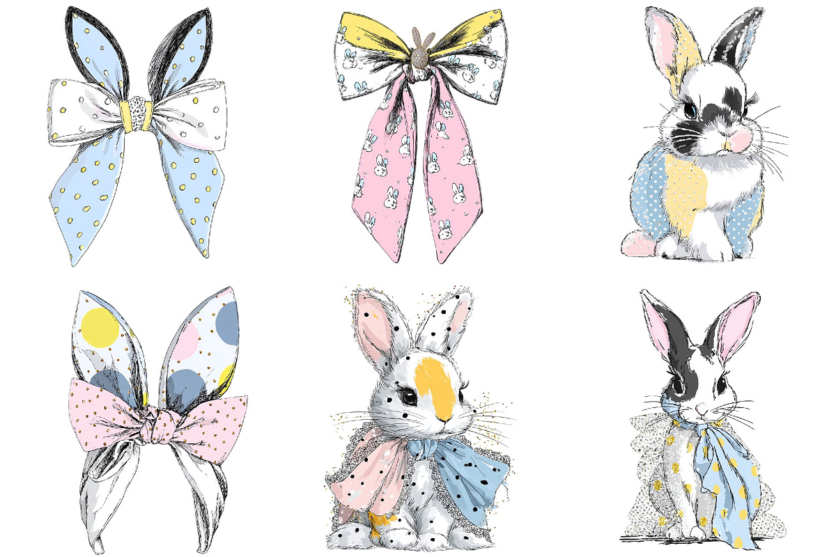 Glitter Easter Bunny Coquette, an Illustration by DreamArtGraphic (Photo 2 of 5)