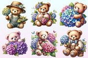 Teddy Bear with Hydrangeas Bundle, a Graphic by CitraGraphics (Thumbnail 3 of 4)