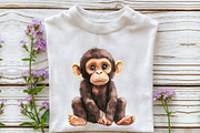 Cute Grumpy Monkey Clipart, an Illustration by Rose Art (Thumbnail 5 of 7)