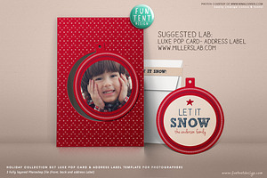 Holiday Luxe Pop Photo/Ornament Card, an Invitation Template by FUN TENT DESIGN