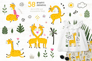 Giraffes Clipart & Pattern, a Background Graphic by Nafanya (Thumbnail 4 of 9)