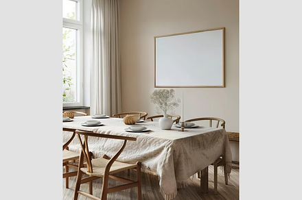 Frame Mockup in a Dining Room, an Architecture Photo by GFXCity
