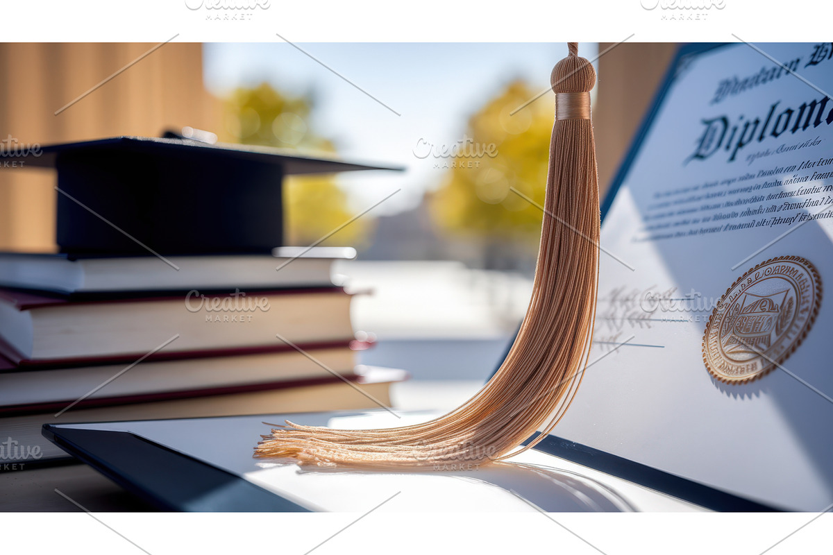 Graduation diploma with golden, an Illustration by tilialucida